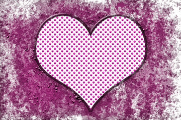 Dotted Heart Against 3D Purple Creative Background