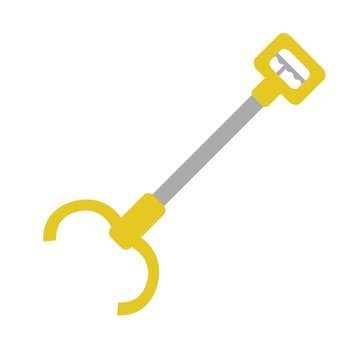 yellow grabber tool on white background clip art preview