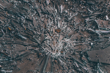 Broken glass on the floor