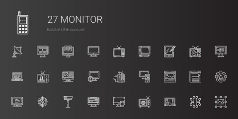 monitor icons set