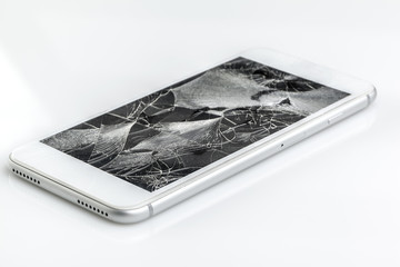 Mobile phone with broken screen