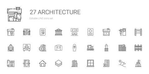 architecture icons set