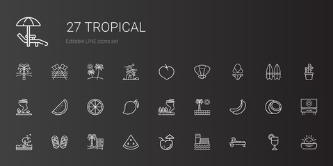 tropical icons set