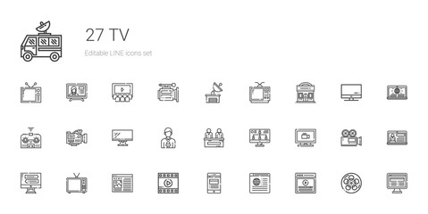 tv icons set