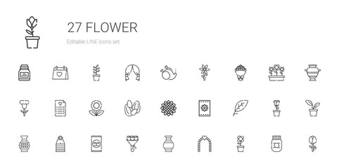 flower icons set