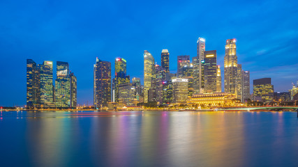 Naklejka premium Panorama view of Singapore city skyline