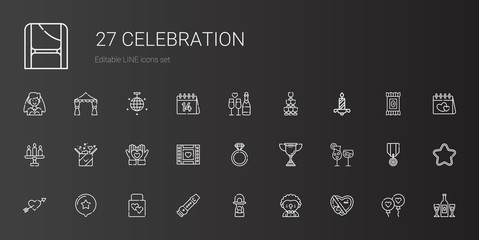 celebration icons set