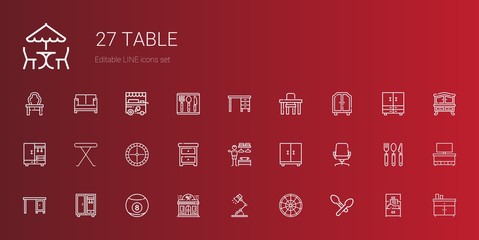 table icons set