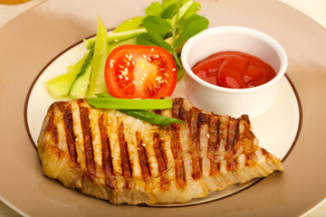 Grilled pork cutlet