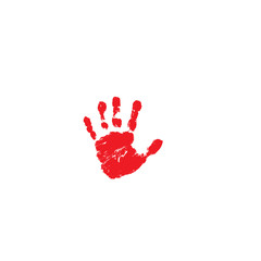 Red flag and hand on white background. Vector illustration