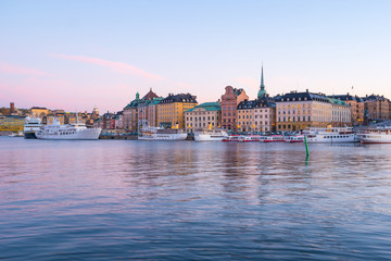 Obraz premium Stockholm skyline at twilight in Stockholm city, Sweden