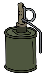 The old khaki offensive hand grenade