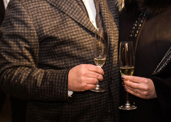 Man and woman drinking