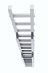 3d rendering of  metal ladder from above, isolated