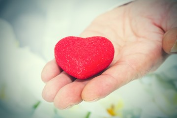 Obraz premium Valentine's day card with red heart
