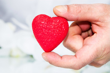 Obraz na płótnie Canvas Valentine's day card with red heart