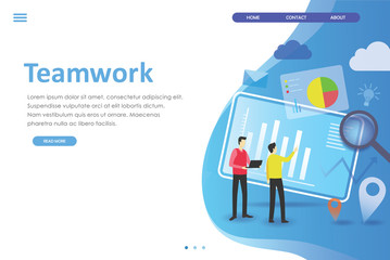 isometric design landing page business