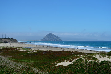Coast of the Pacific Ocean on a cloudy day. California, USA