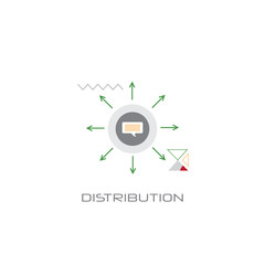 Fototapeta na wymiar logistic shipping delivery service distribution concept arrows pointing directions line style white background vector illustration