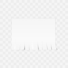 Tear-off paper template. Advertisement template with copy space for text. Vector illustration isolated on tratsparent background