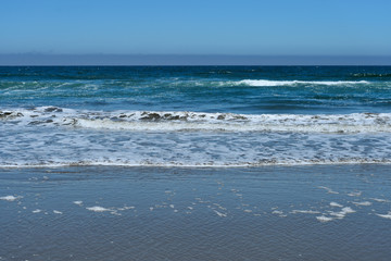 The beach on the Pacific coast on a cloudy day. California, USA