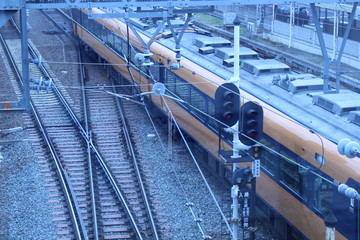 Fototapeta premium A train running in Japan. Kintetsu train