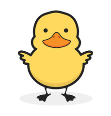 Cute yellow duck icon