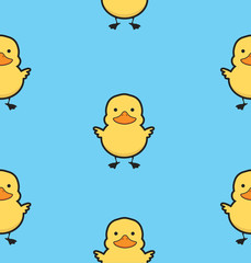 Cute yellow duck seamless pattern
