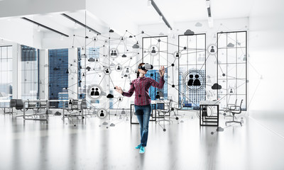 Obraz premium Most new entertainment and social communication technologies in use. Mixed media