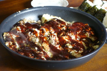 日本の美味しいお好み焼き