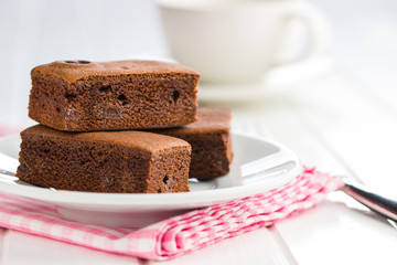 Sweet chocolate brownies.