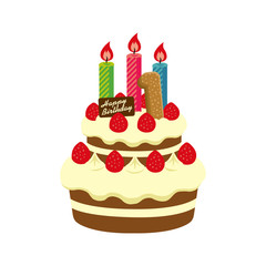 Birthday cake illustration  ( for  1 year old )