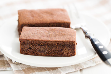 Sweet chocolate brownies.