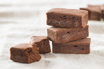 Sweet chocolate brownies.