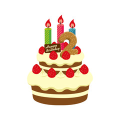Birthday cake illustration  ( for  2 years old )