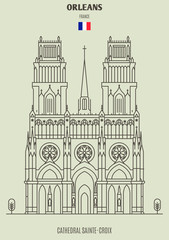 Fototapeta premium Cathedral Sainte-Croix in Orleans, France. Landmark icon