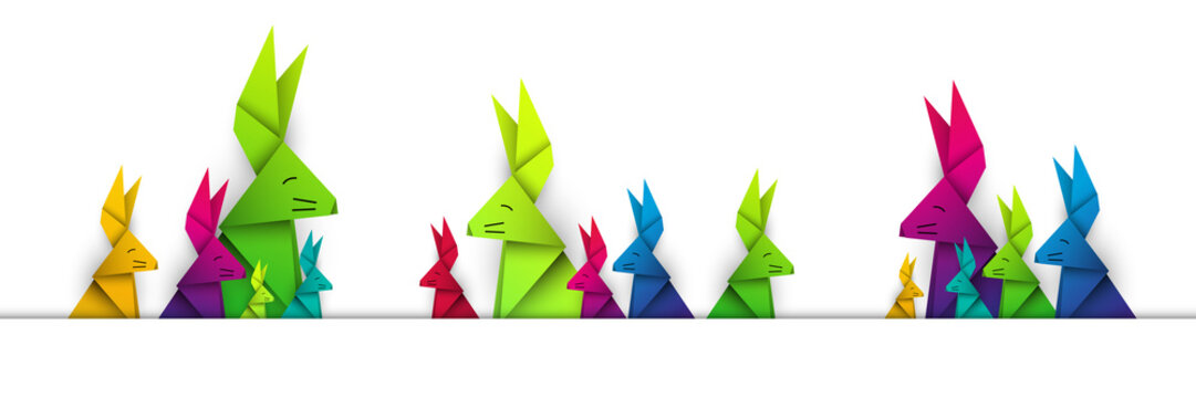 Fototapeta wielkanocne króliki origami wektor
