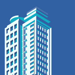 isometric buildings Skyscraper, cityscape, cityscene. isometric construction vector illustration