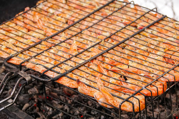 shrimp  on the grill