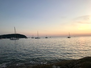 sailboat at sunset