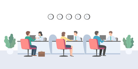 Obraz premium Office employees advise clients