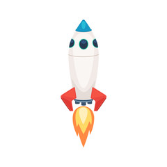 Rocket launch isolated on white