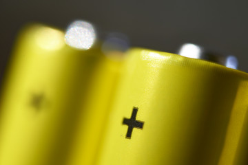 Extreme macro close up of a penlite battery double A