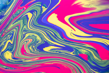 Abstract background with psychedelic  vivid colors. Marbleized bright effect with fluid painting,...