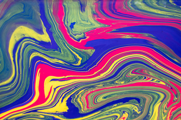 Abstract background with psychedelic vivid colors. Marbleized bright effect with fluid painting,...