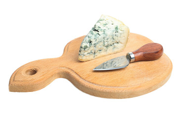 Blue cheese and knife