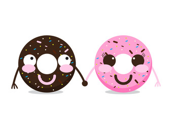 cartoon donut white background