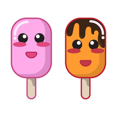 cartoon ice cream white background