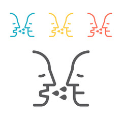 Airborne infection. Line icon. Vector sign for web graphic.