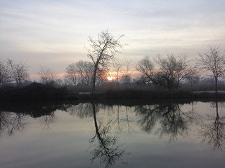 il colore dell'alba in inverno